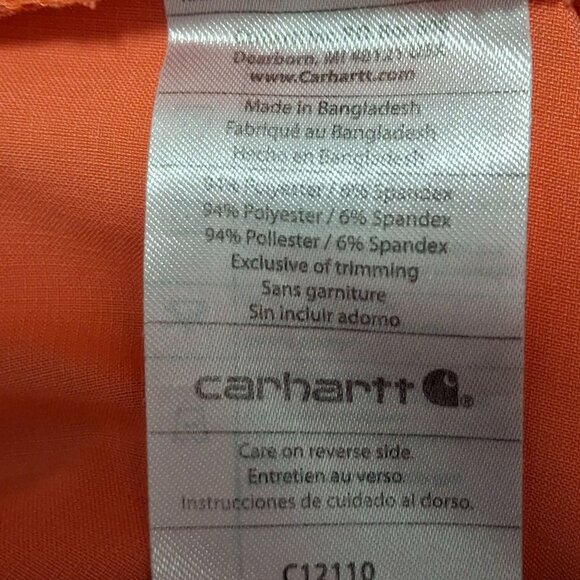Carhartt Womens Orange V-Neck Smart Force Scrub Top With Pockets Size M - Picture 8 of 8